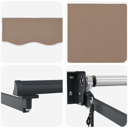 vidaXL Electric Retractable Awning Taupe 3.5 x 2 m