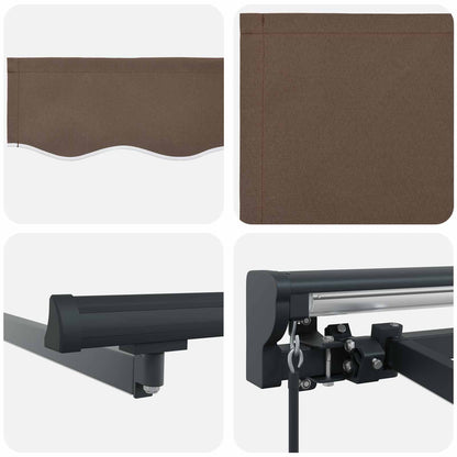 vidaXL Manual Awning Frame with LEDs Taupe 3.5 x 2 m