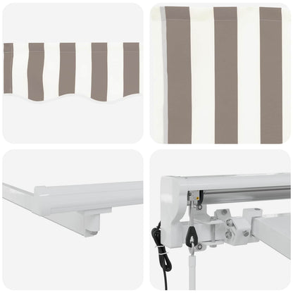 vidaXL Electric Retractable Awning Light Grey and White 3.5 x 2 m