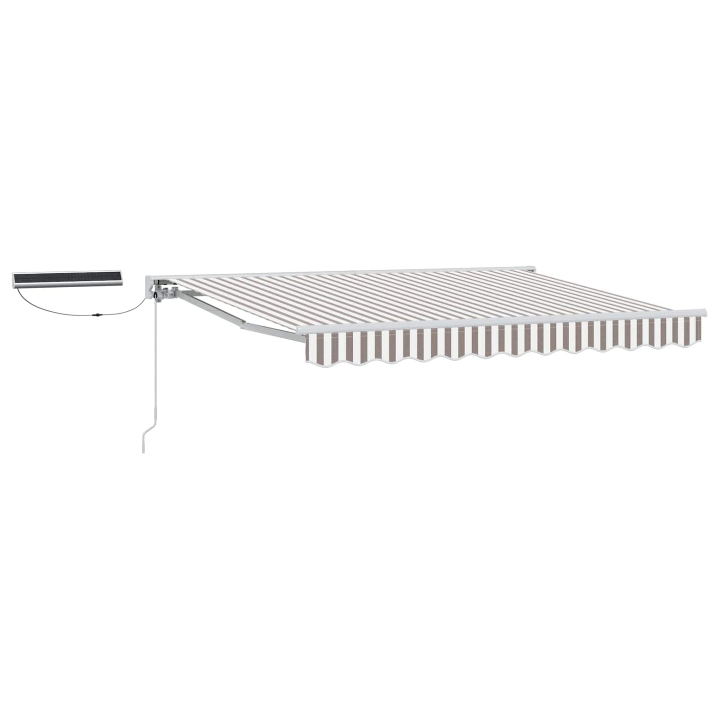 vidaXL Electric Retractable Awning Light Grey and White 3.5 x 2 m