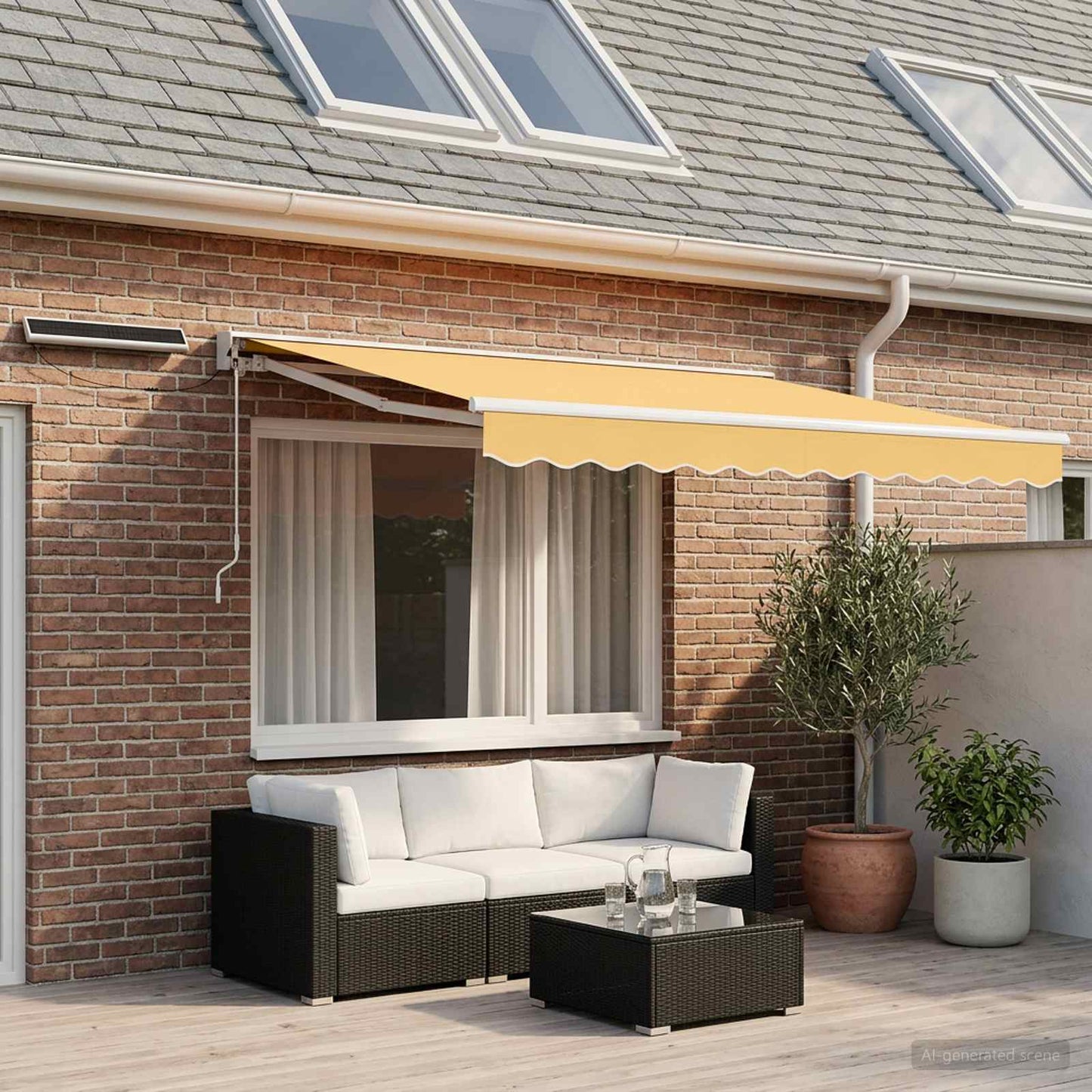 vidaXL Electric Retractable Awning Sand 3.5 x 2 m