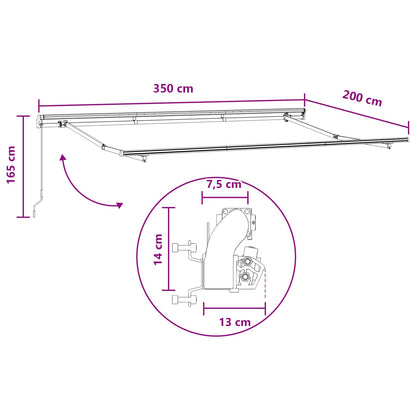 vidaXL Retractable Awning Taupe 3.5 x 2 m Fabric