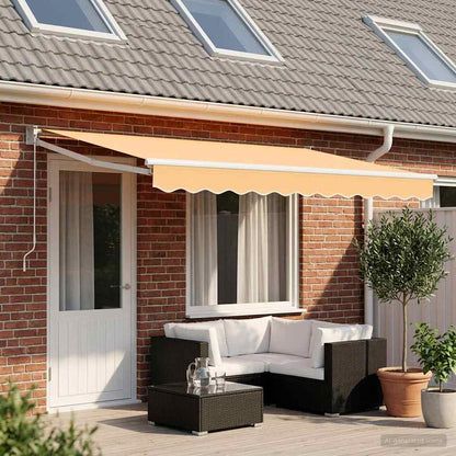 vidaXL Retractable Awning Sand 4 x 2 m 100% Polyester and Aluminium