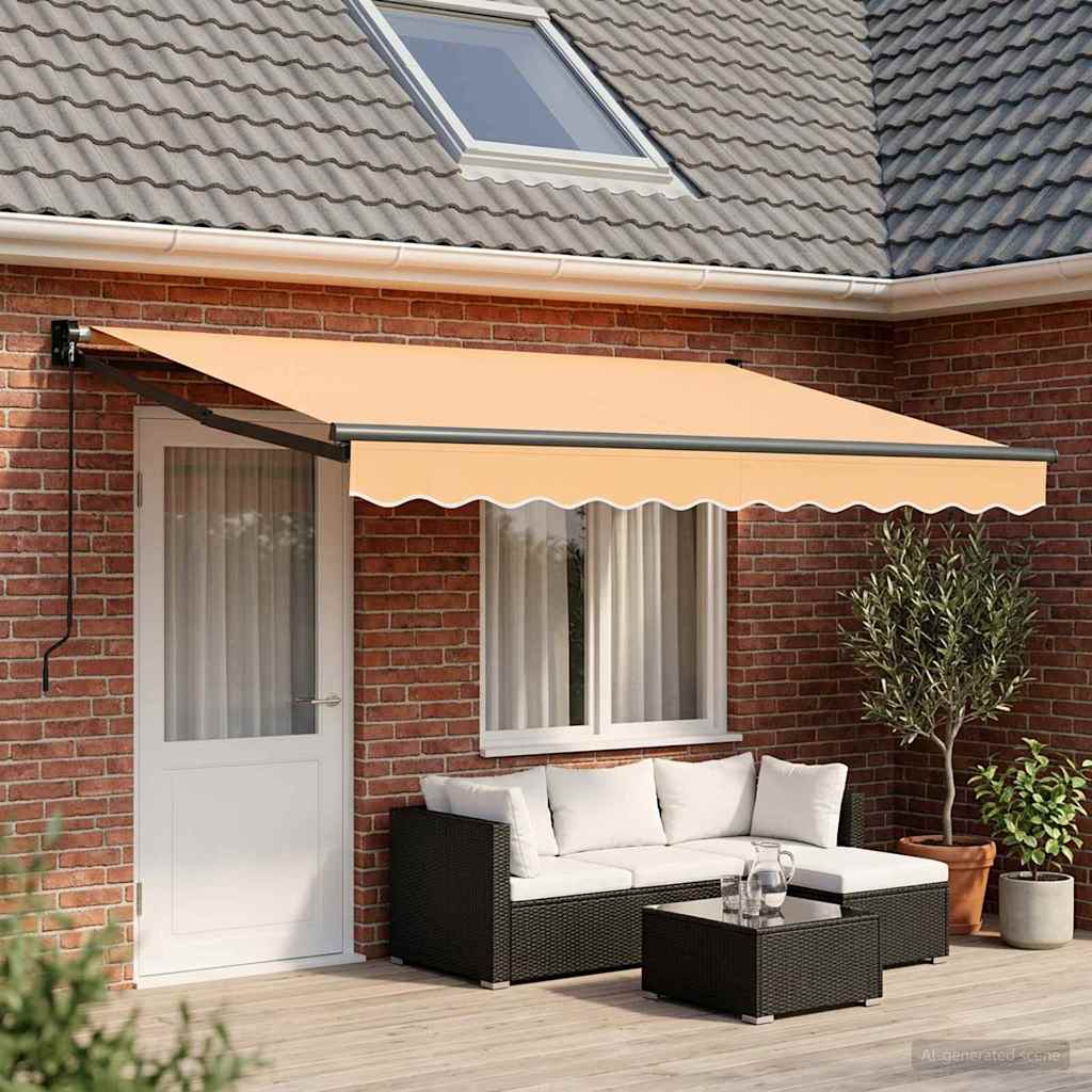 vidaXL Retractable Awning Sand 4 x 2 m 100% Polyester and Aluminium