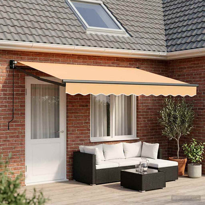 vidaXL Retractable Awning Sand 4 x 2 m 100% Polyester and Aluminium