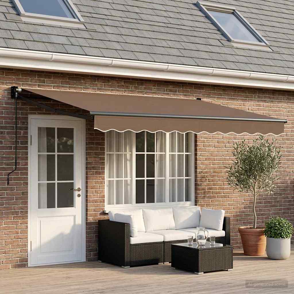 vidaXL Retractable Awning Taupe 4 x 2 m 100% Polyester and Aluminium