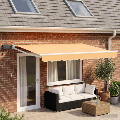 vidaXL Manual Retractable Awning with LEDs Sand