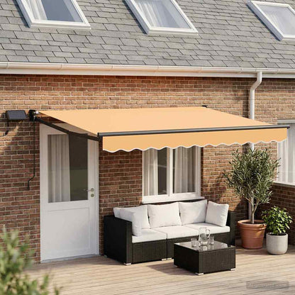 vidaXL Manual Retractable Awning with LEDs Sand