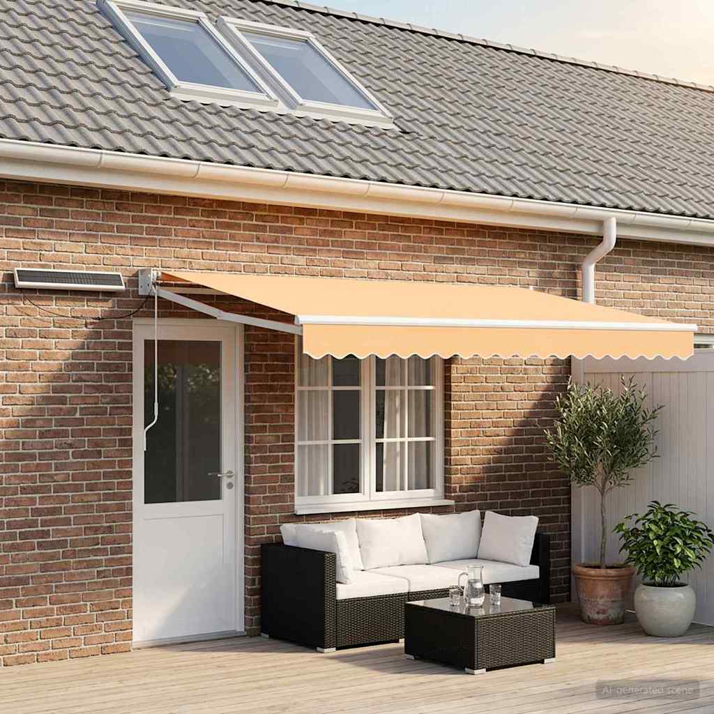 vidaXL Electric Retractable Awning Sand 4.5 x 3 m