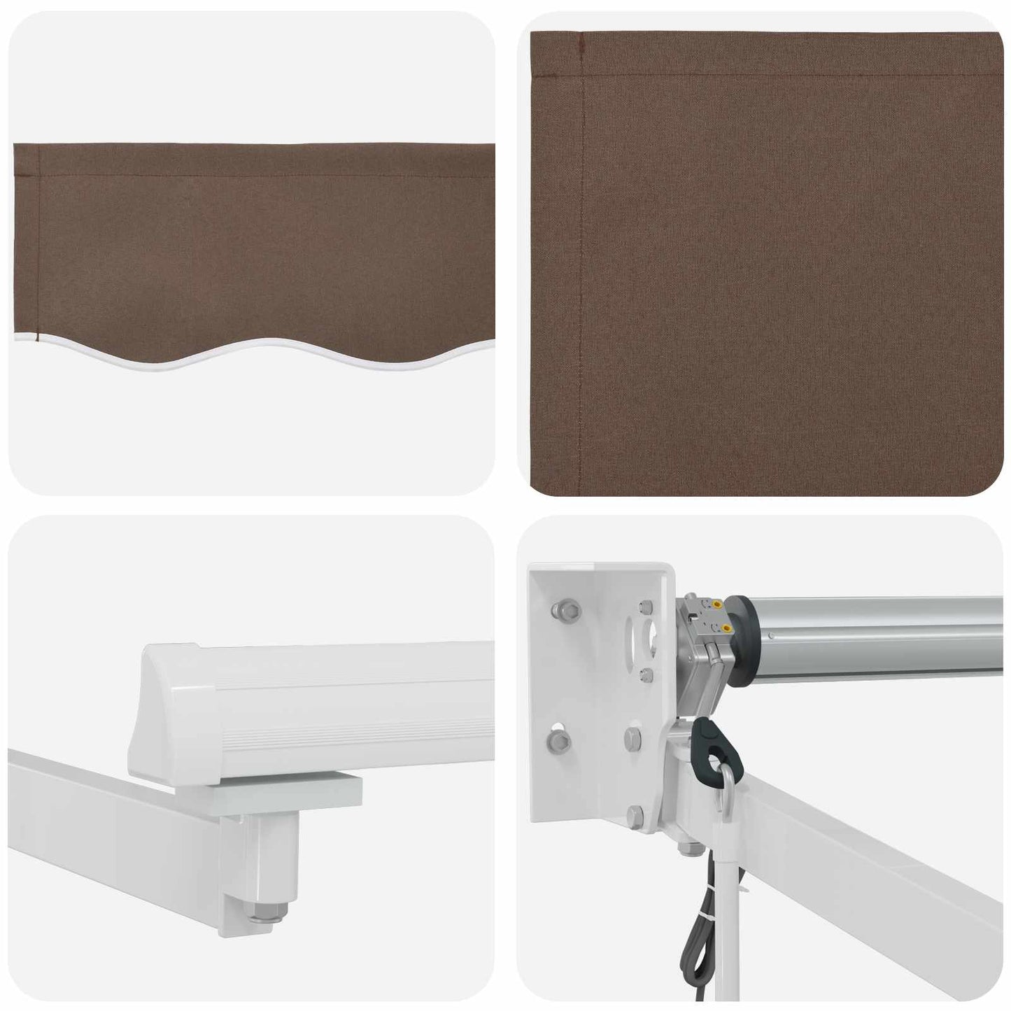 vidaXL Electric Retractable Awning Taupe 100% Polyester and Aluminium