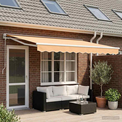 vidaXL Manual Retractable Awning Sand 4 x 3 m Polyester and Aluminium