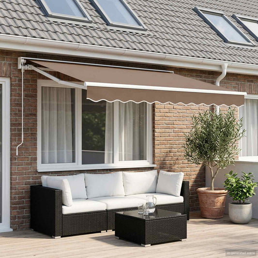 vidaXL Retractable Awning Taupe 4 x 2 m Polyester and Aluminium