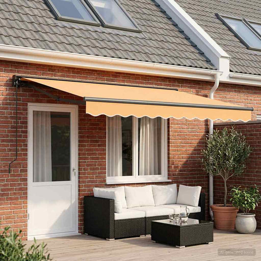 vidaXL Manual Retractable Awning Sand 4 x 3.5 m