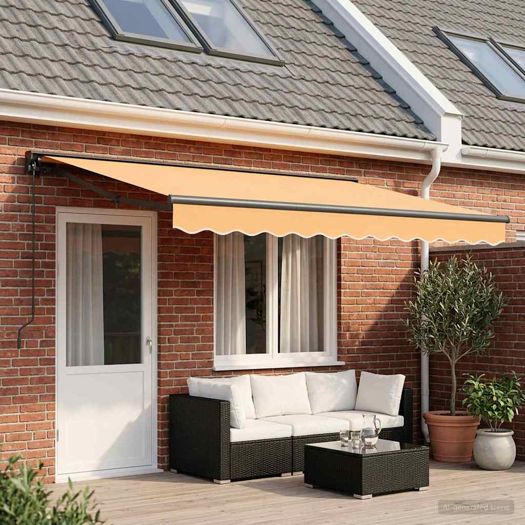 vidaXL Manual Retractable Awning Sand 4.5 x 3.5 m