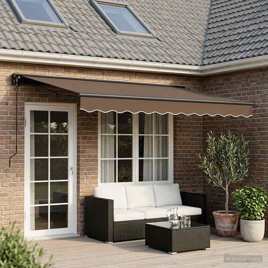 vidaXL Manual Retractable Awning Taupe 4 x 3.5 m