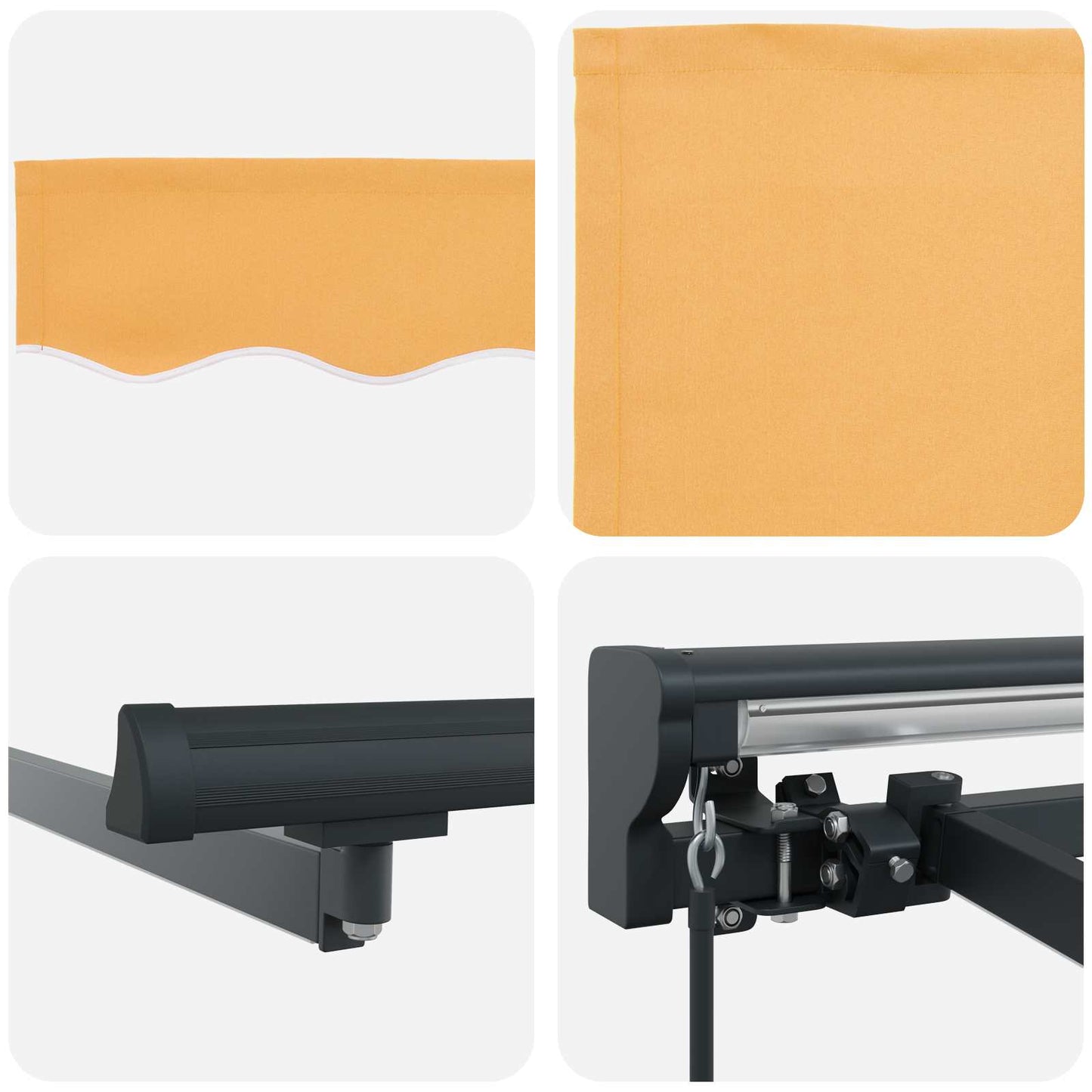 vidaXL Manual Awning Frame with LEDs Sand 4 x 2 m