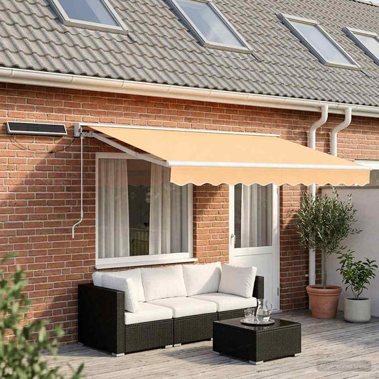 vidaXL Electric Retractable Awning Sand 4.5 x 3.5 m