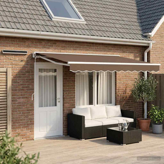 vidaXL Electric Retractable Awning Taupe 4.5 x 3.5 m