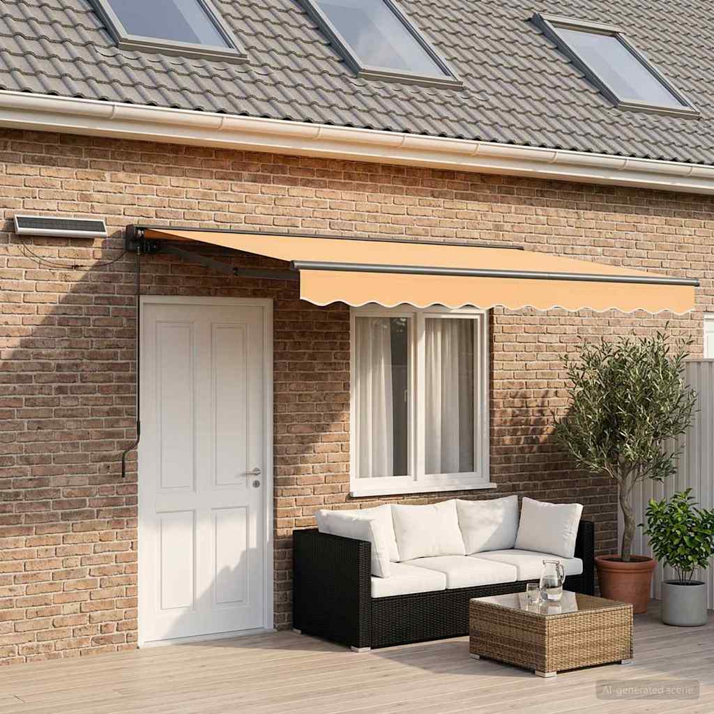vidaXL Electric Retractable Awning Sand 4 x 3.5 m