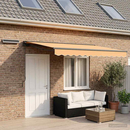 vidaXL Electric Retractable Awning Sand 5 x 3.5 m