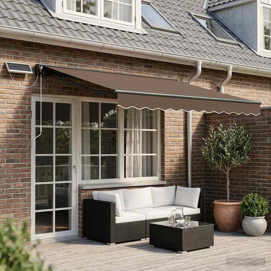 vidaXL Electric Retractable Awning Taupe 4 x 2 m