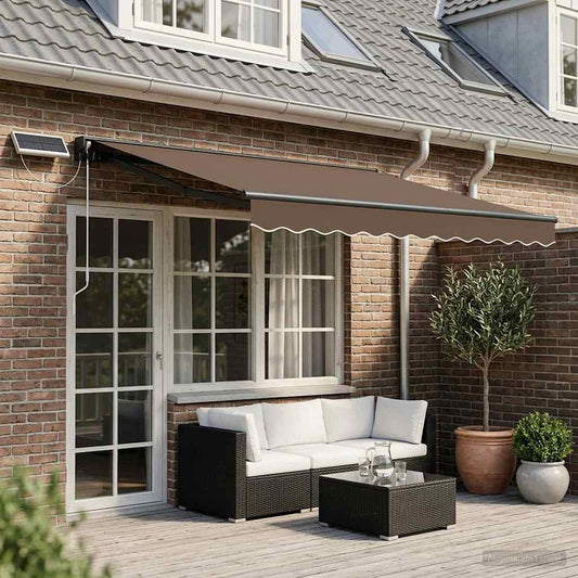 vidaXL Electric Retractable Awning Taupe 4 x 2 m