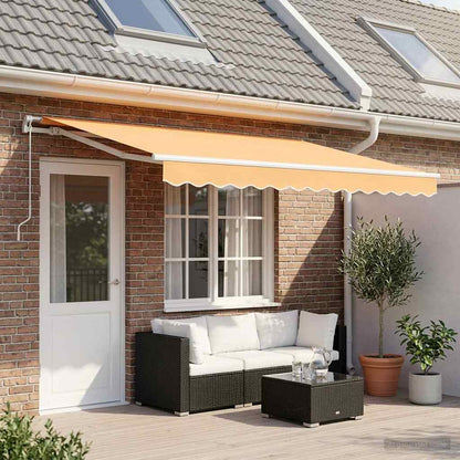 vidaXL Retractable Awning Sand 600 x 350 cm Polyester and Aluminium