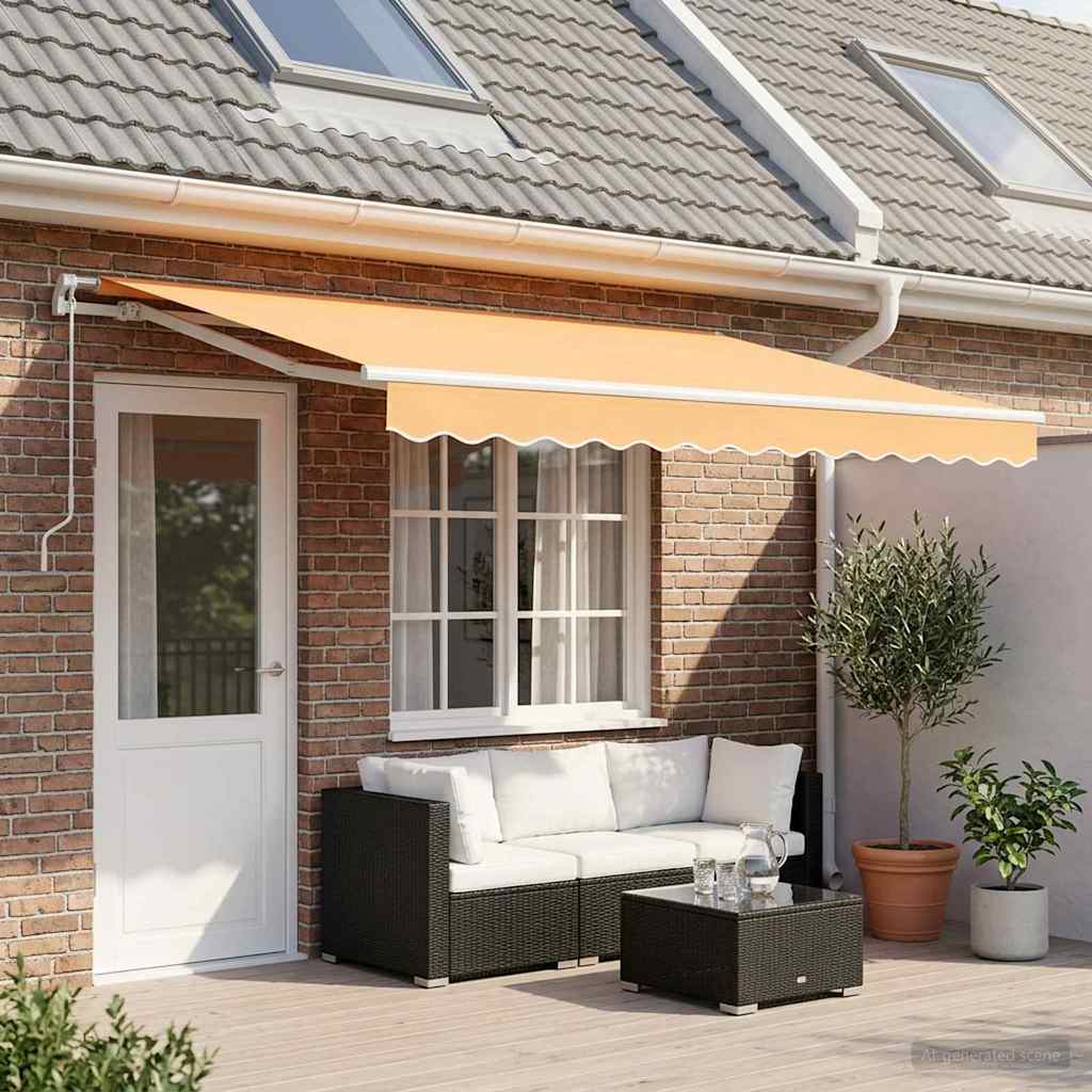 vidaXL Retractable Awning Sand 4 x 2 m Fabric