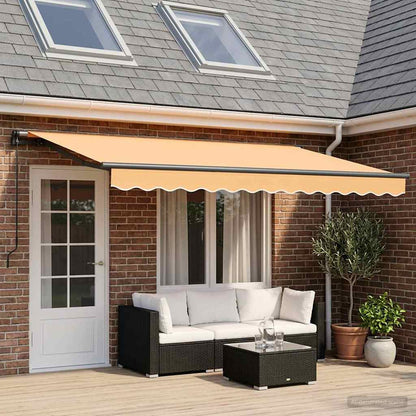 vidaXL Retractable Awning Sand 400 x 350 cm Polyester and Aluminium