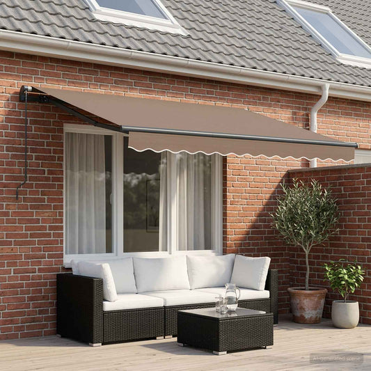 vidaXL Retractable Awning Taupe 4 x 2 m Fabric