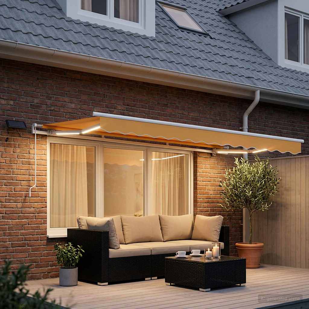 vidaXL Retractable Awning Sand 350 x 250 cm Fabric and Aluminium