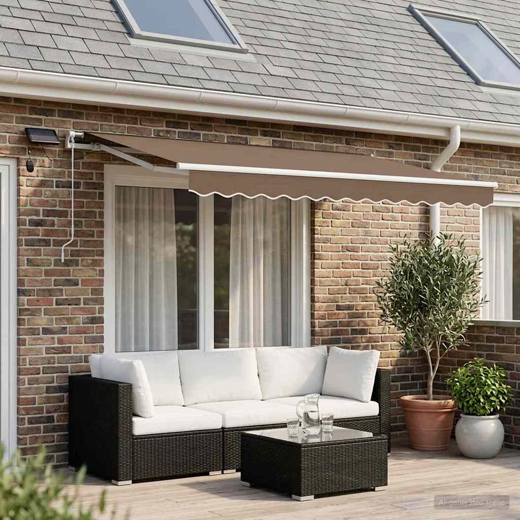 vidaXL Retractable Awning Taupe 300 x 250 cm Fabric and Aluminium
