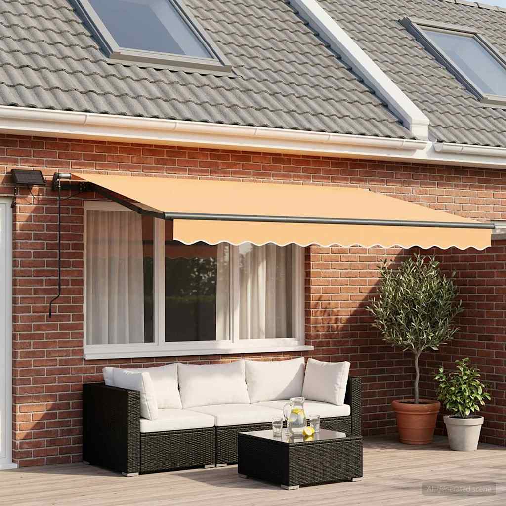 vidaXL Retractable Awning Sand 300 x 250 cm Fabric and Aluminium