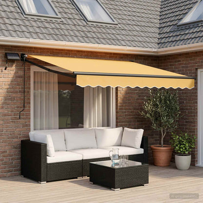 vidaXL Manual Retractable Awning with LEDs Sand