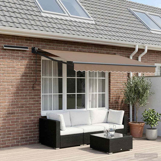 vidaXL Electric Retractable Awning Taupe 3 x 2.5 m
