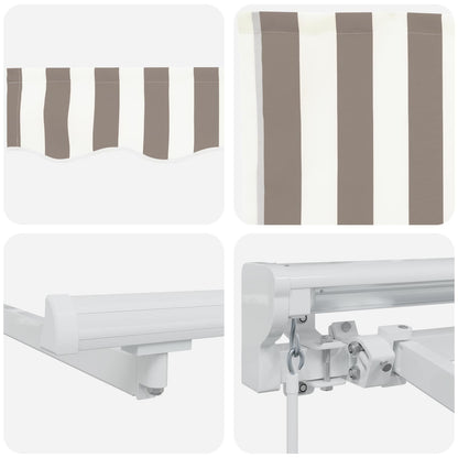 vidaXL Manual Retractable Awning Light Grey and White 3 x 2.5 m