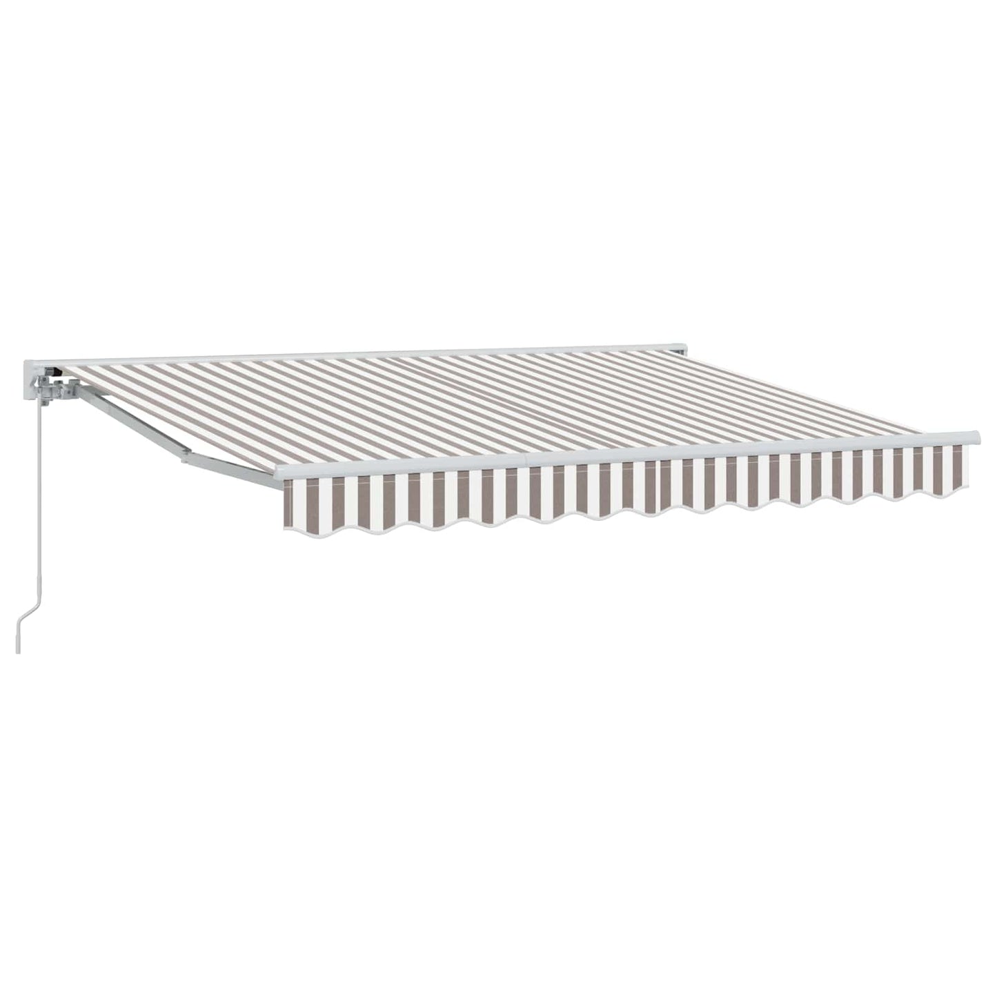 vidaXL Manual Retractable Awning Light Grey and White 3 x 2.5 m