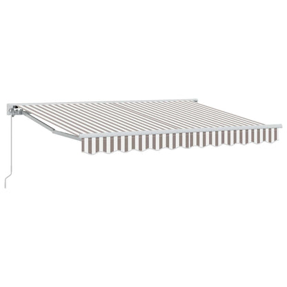 vidaXL Manual Retractable Awning Light Grey and White 3 x 2.5 m