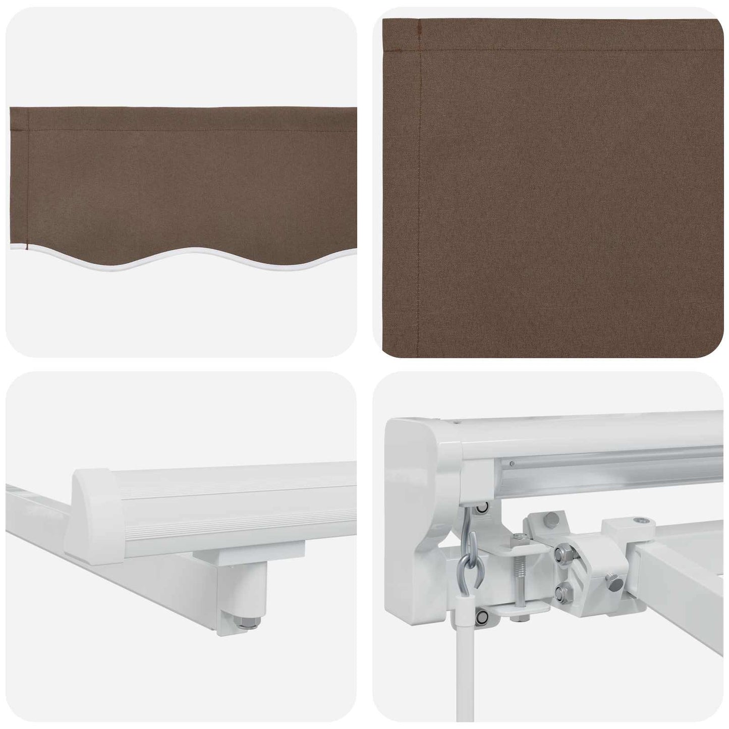 vidaXL Manual Awning Frame with LEDs Taupe 3 x 2.5 m