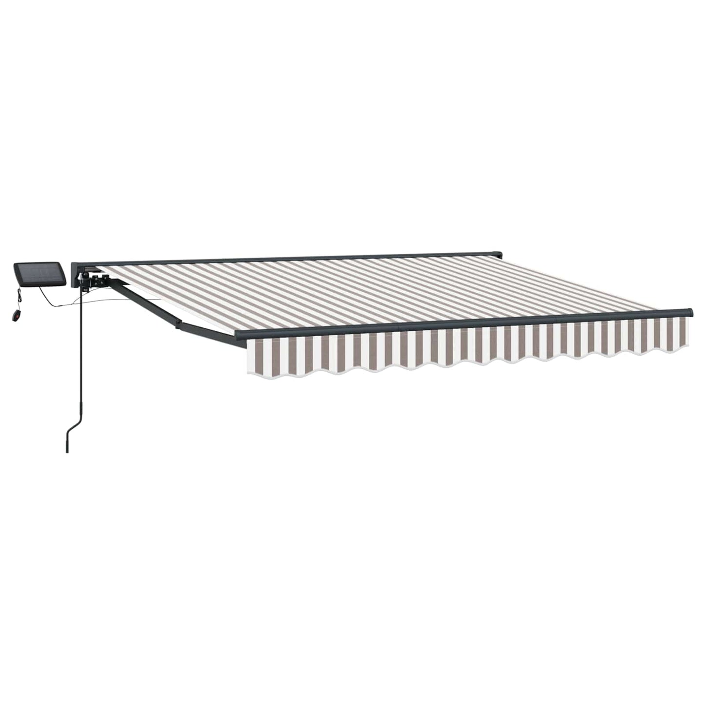 vidaXL Manual Awning Frame with LEDs Light Grey and White 3 x 2.5 m