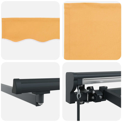vidaXL Manual Awning Frame with LEDs Sand 3 x 2.5 m