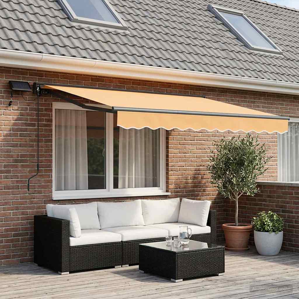 vidaXL Manual Awning Frame with LEDs Sand 3 x 2.5 m