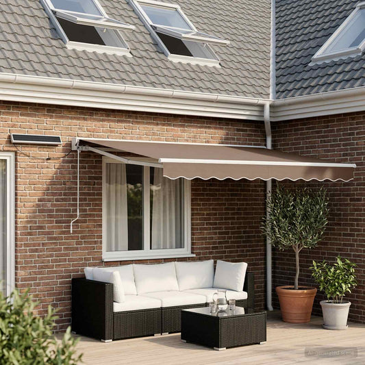 vidaXL Electric Retractable Awning Taupe 3 x 2.5 m