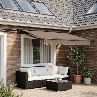 vidaXL Electric Retractable Awning Taupe 3 x 2.5 m