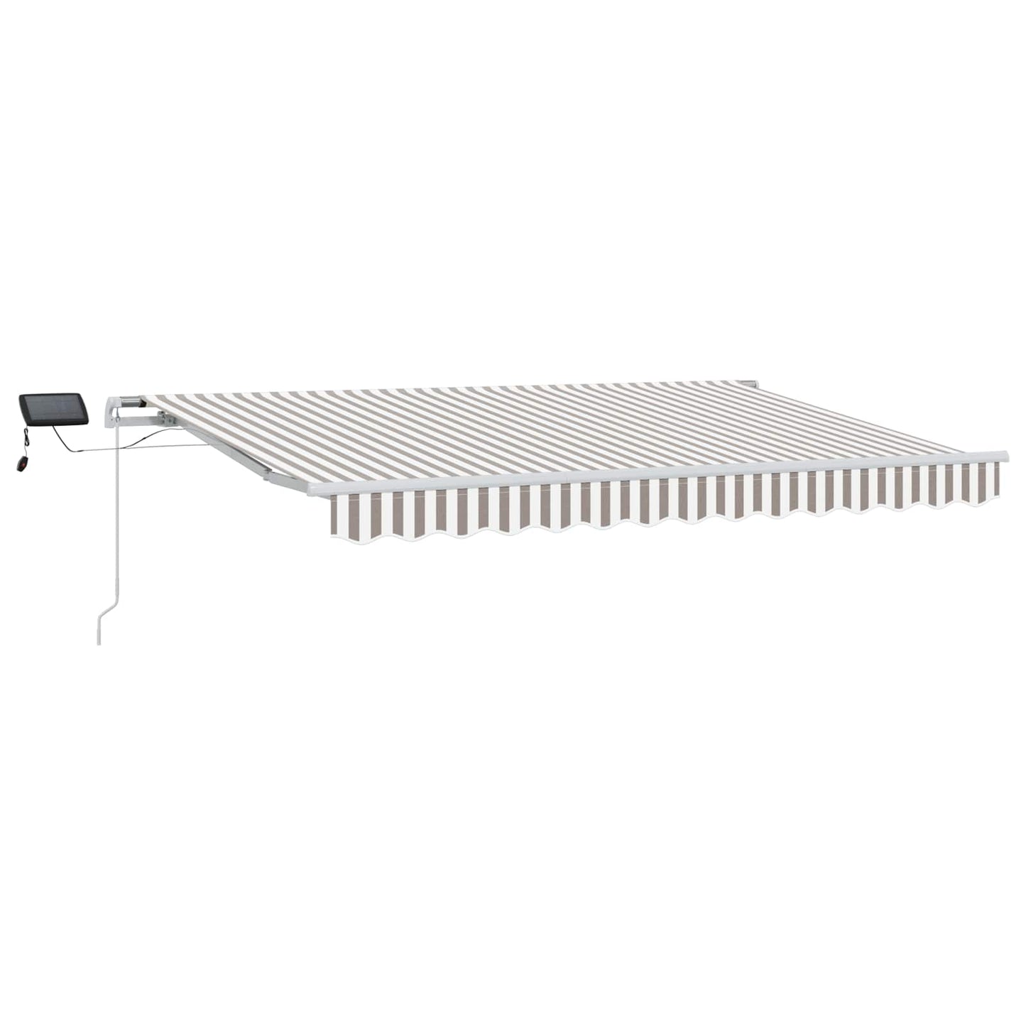 vidaXL Retractable Awning Light Grey and White 350 x 250 cm