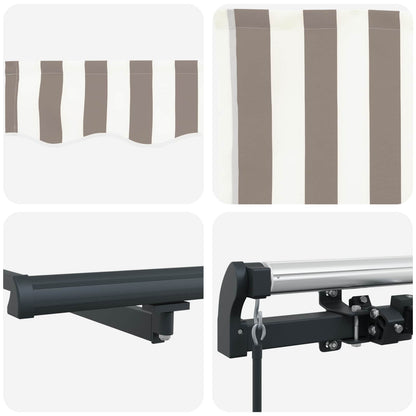 vidaXL Retractable Awning Light Grey and White 350 x 250 cm