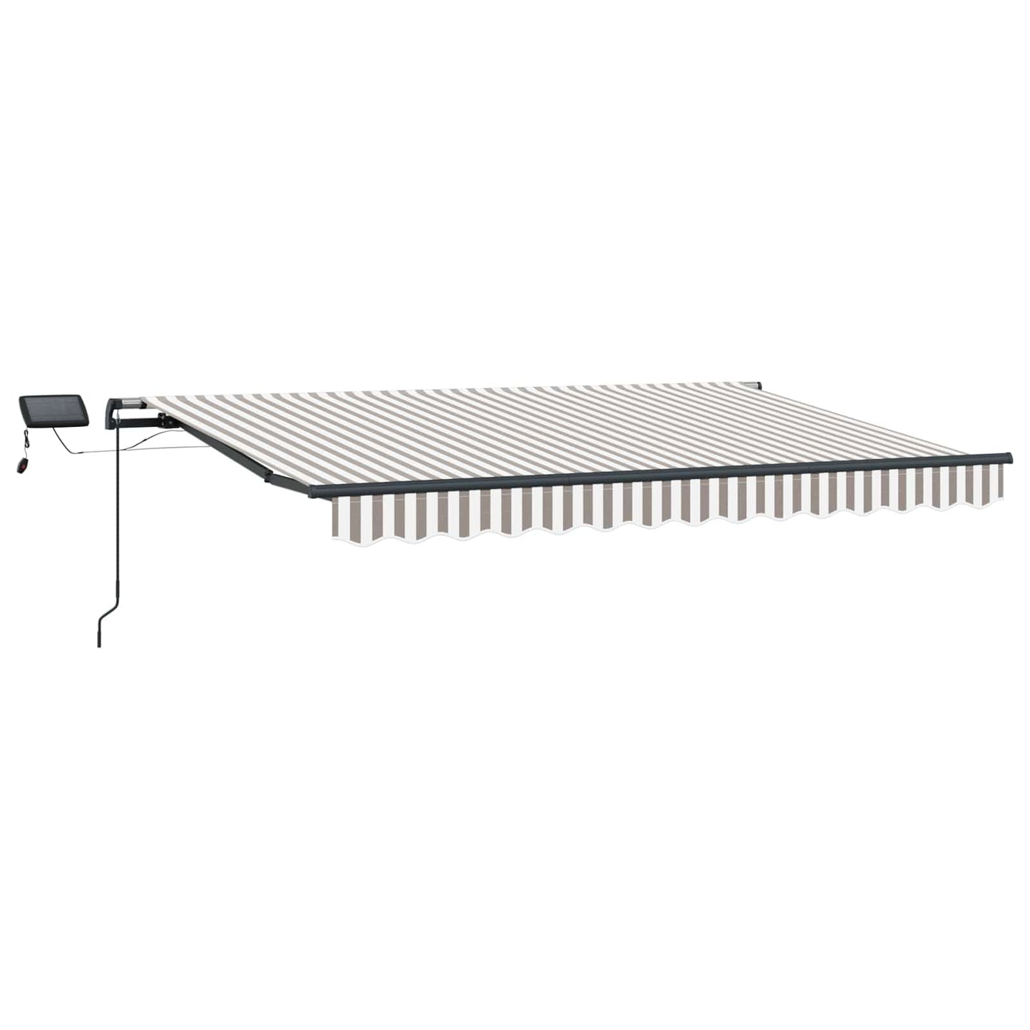 vidaXL Retractable Awning Light Grey and White 350 x 250 cm