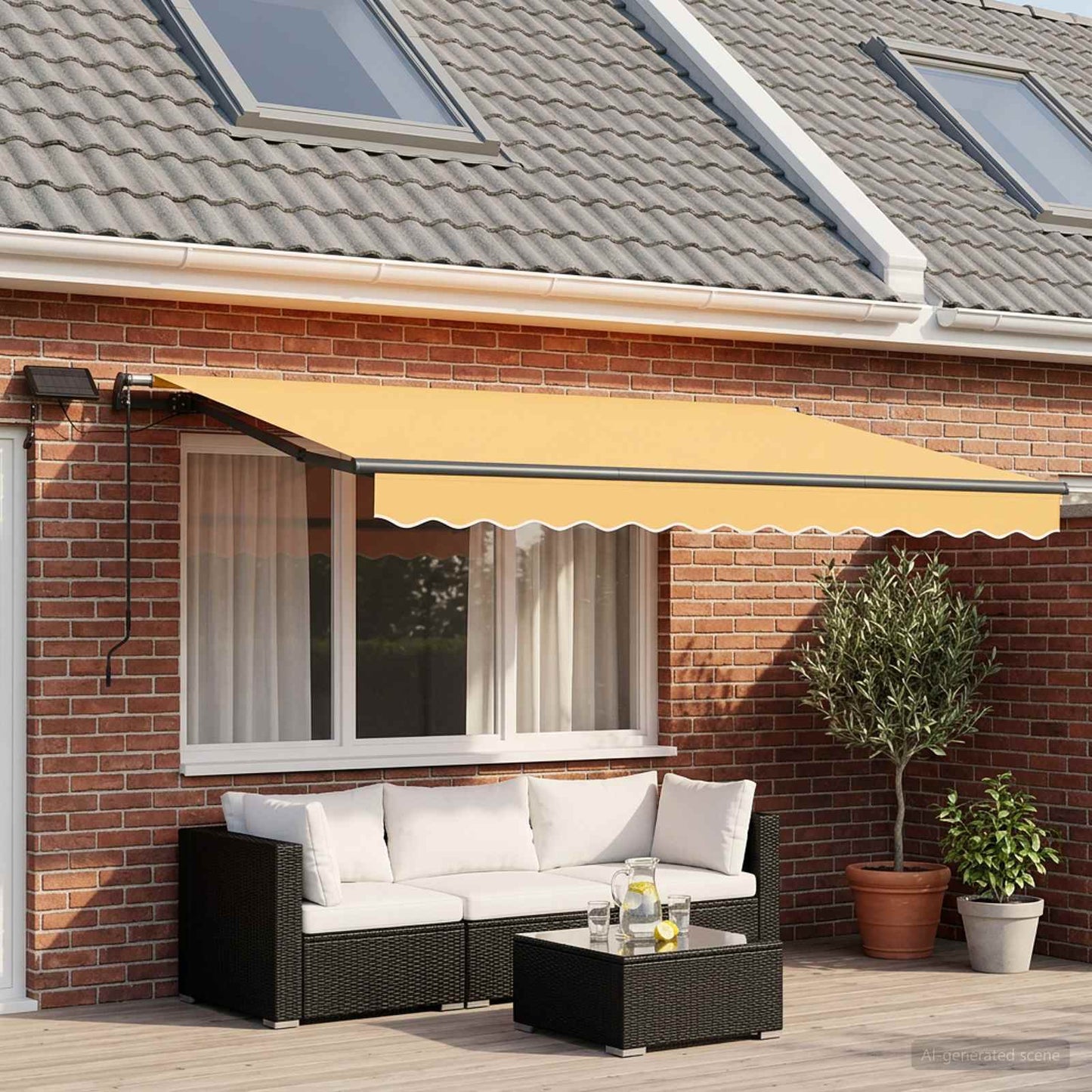 vidaXL Retractable Awning Sand 350 x 250 cm Fabric and Aluminium