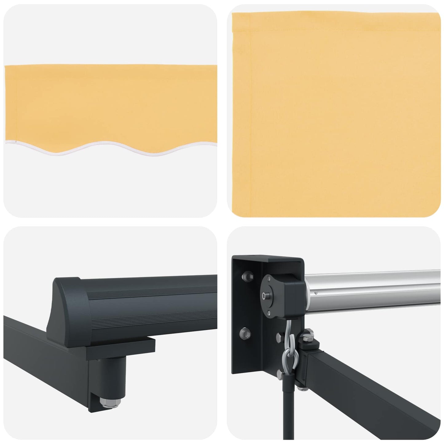 vidaXL Manual Retractable Awning with LEDs Sand