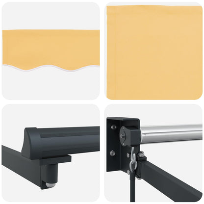 vidaXL Manual Retractable Awning with LEDs Sand
